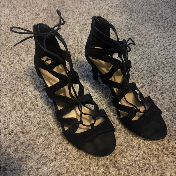 Fergalicious Black Strappy Heels - Picture 7 of 9